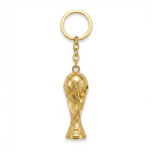 Chaveiro Troféu Futebol Copa do Mundo Dourado 4,5cm