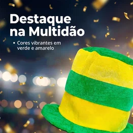 Chapéu Listrado Brasil Torcedor Futebol Verde e Amarelo