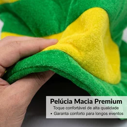 Chapéu Listrado Brasil Torcedor Futebol Verde e Amarelo