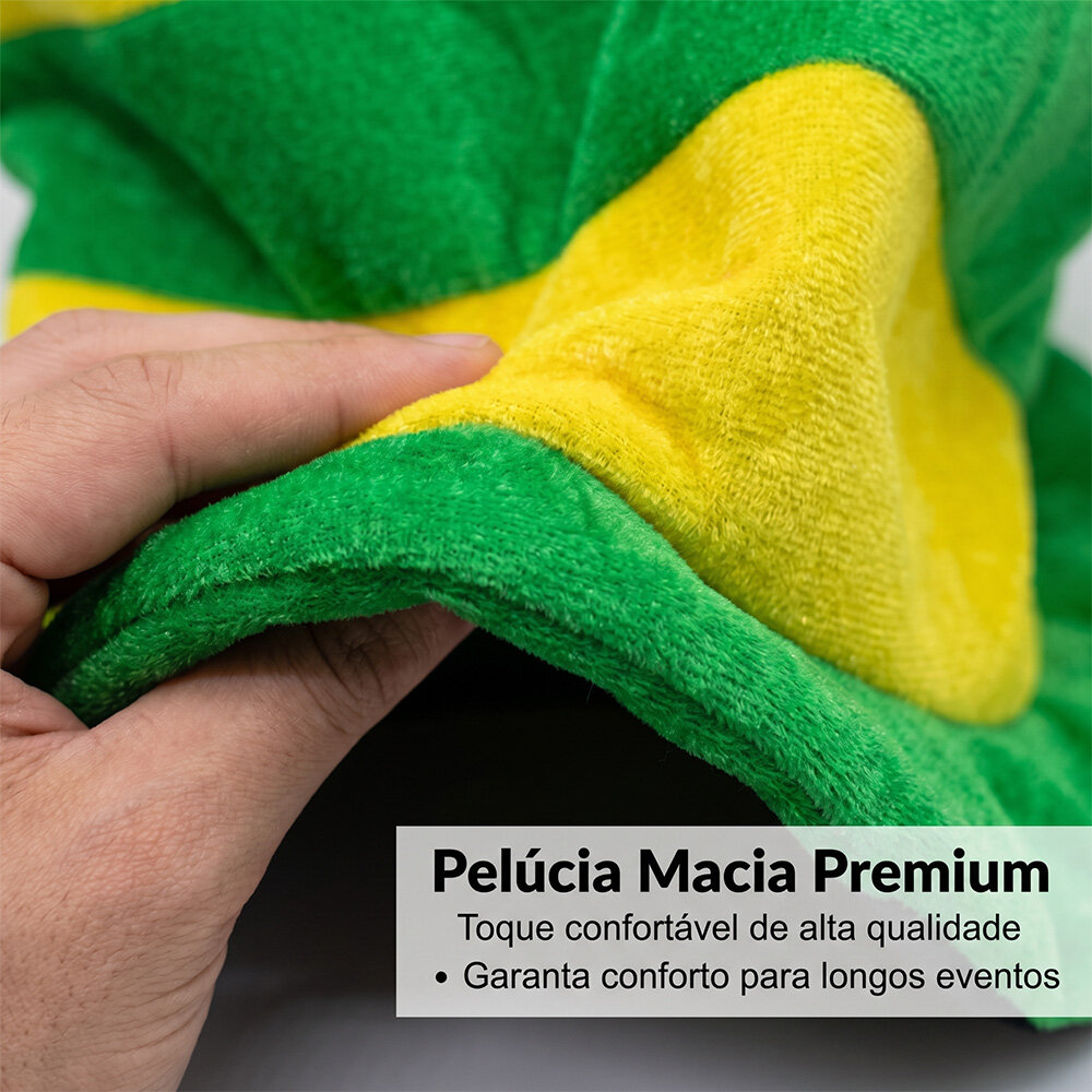 Chapéu Listrado Brasil Torcedor Futebol Verde e Amarelo