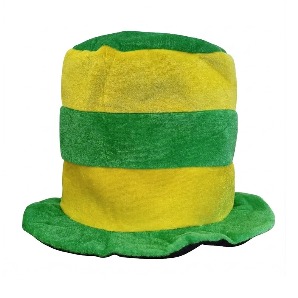 Chapéu Listrado Brasil Torcedor Futebol Verde e Amarelo