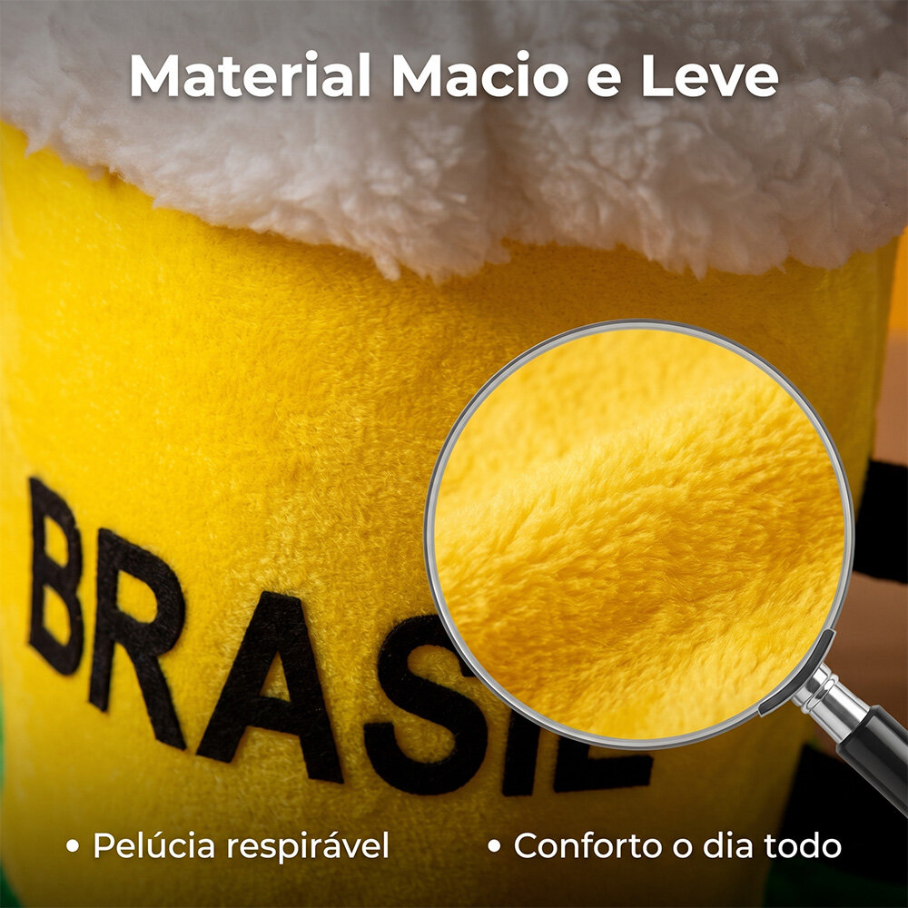 Chapéu de Torcedor Chopp Brasil em Tecido 35x36cm Copa do Mundo