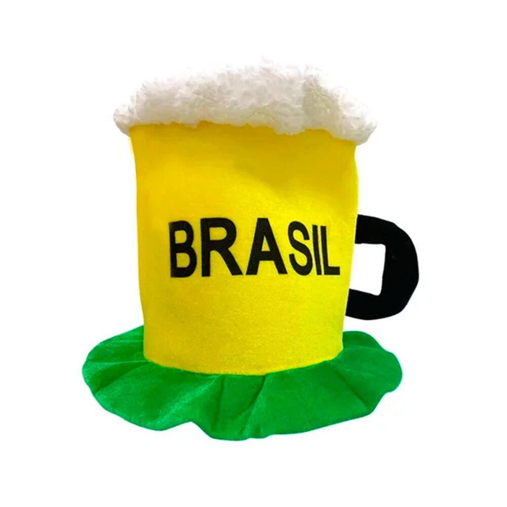 Chapéu de Torcedor Chopp Brasil em Tecido 35x36cm Copa do Mundo