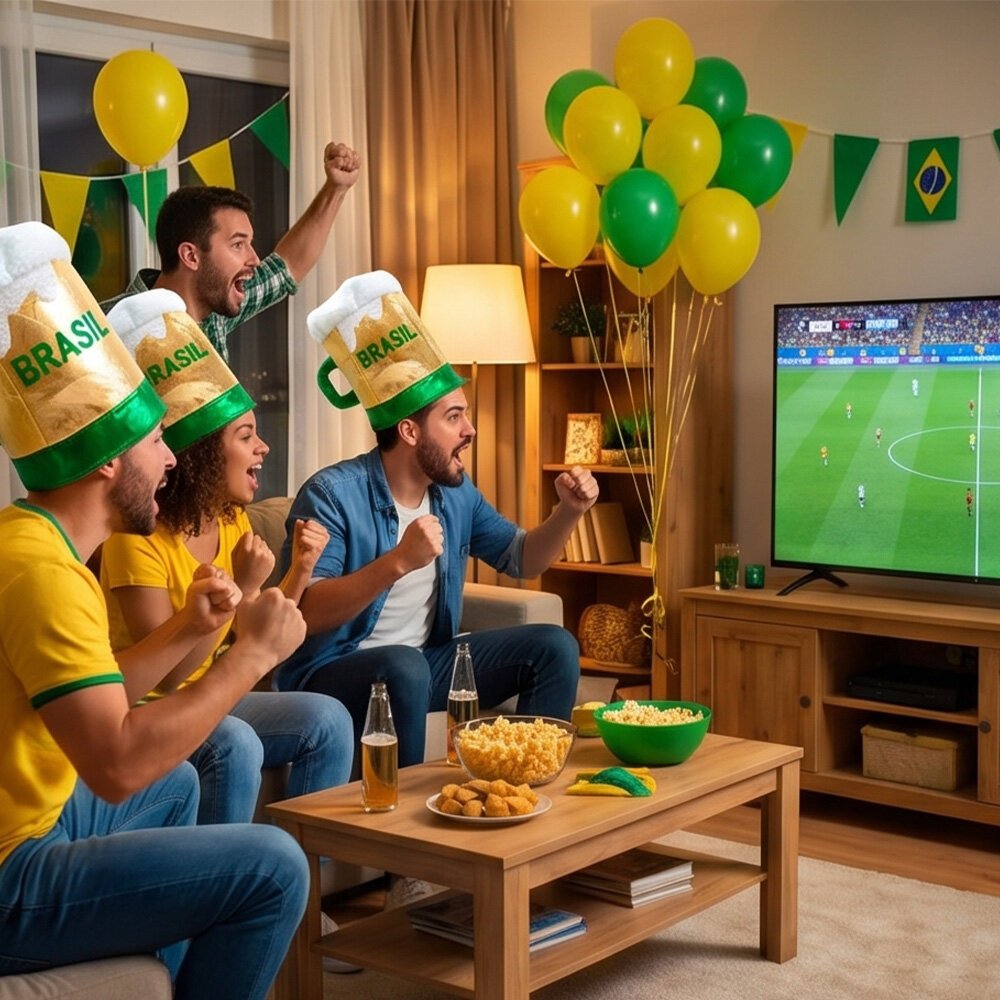 Cartola de Torcedor Chopp Brasil Verde e Dourado Copa do Mundo