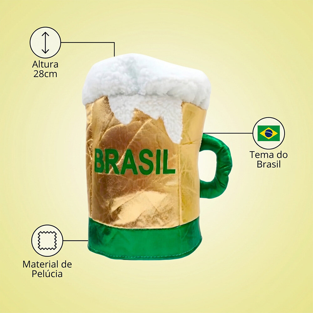 Cartola de Torcedor Chopp Brasil Verde e Dourado Copa do Mundo