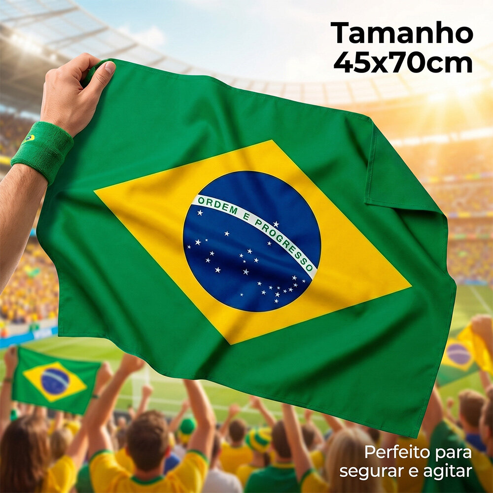 Bandeira do Brasil em Tecido 45x70cm Copa do Mundo Futebol