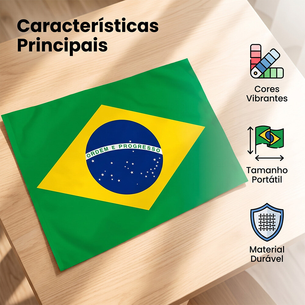 Bandeira do Brasil em Tecido 45x70cm Copa do Mundo Futebol