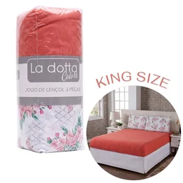 Jogo de Lençol 3 Peças King Size 100% Algodão Alta Qualidade Dalia - La Dotta