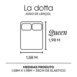 Jogo de Lençol 3 Peças Queen 100% Algodão Alta Qualidade Dalia - La Dotta