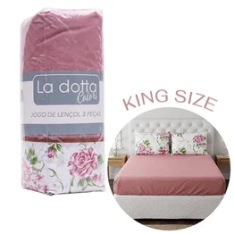 Jogo de Lençol 3 Peças King Size 100% Algodão Alta Qualidade Tulipa - La Dotta