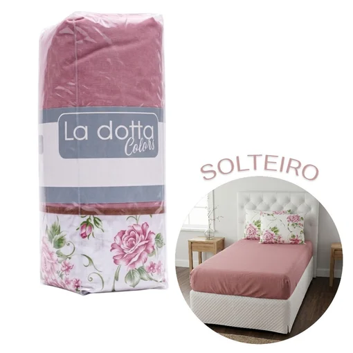 Jogo de Lençol 2 Peças Solteiro 100% Algodão Alta Qualidade Tulipa - La Dotta