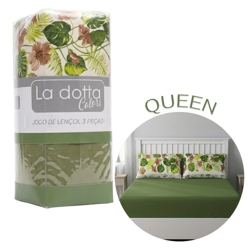 Jogo de Lençol 3 Peças Queen 100% Algodão Alta Qualidade Bambu - La Dotta