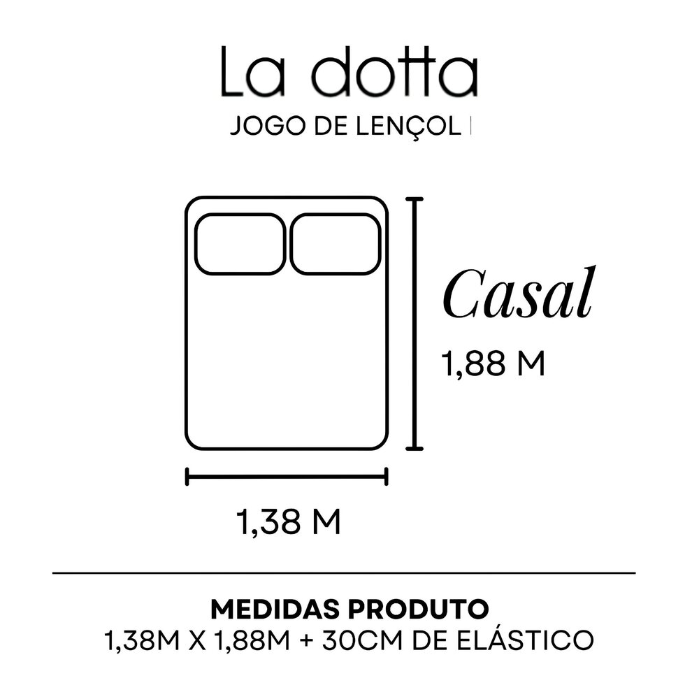Jogo de Lençol 3 Peças Casal 100% Algodão Alta Qualidade Bambu - La Dotta