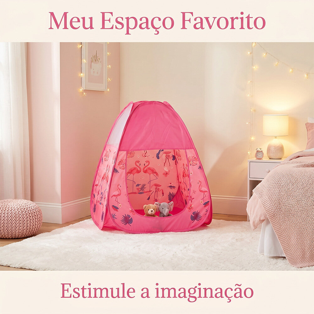 Barraca Tenda Infantil Flamingo em Nylon 85cm