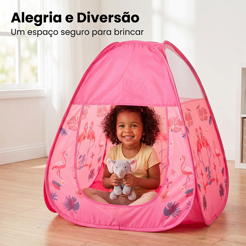 Barraca Tenda Infantil Flamingo em Nylon 85cm