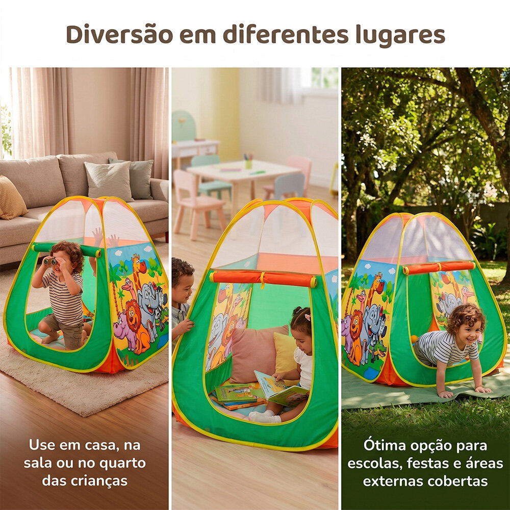 Barraca Tenda Infantil Animais em Nylon 85cm