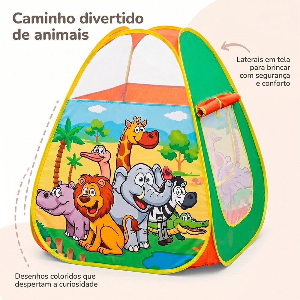 Barraca Tenda Infantil Animais em Nylon 85cm