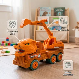 Escavadeira Tigre Brinquedo Infantil Construção