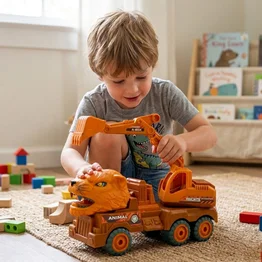 Escavadeira Tigre Brinquedo Infantil Construção