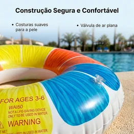 Boia Inflável Redonda 80cm Colorida Piscina PVC