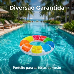 Boia Inflável Redonda 70cm Colorida Piscina PVC