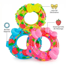 Boia Inflável Redonda 70cm com Laço Piscina PVC