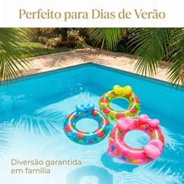 Boia Inflável Redonda 70cm com Laço Piscina PVC