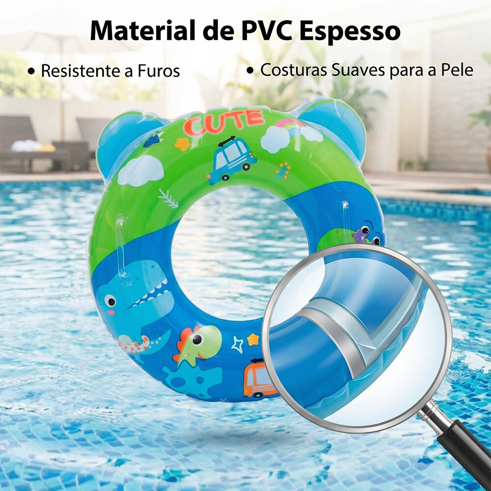 Boia Infantil Inflável 60cm Dinossauros Praia Piscina