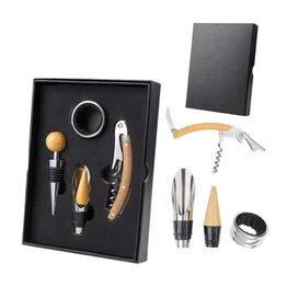 Kit Vinho Premium 4 Peças Saca Rolhas e Acessórios