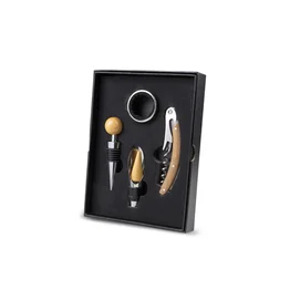 Kit Vinho Premium 4 Peças Saca Rolhas e Acessórios