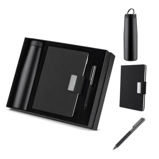 Kit Presente Executivo Caderno Garrafa Térmica Caneta