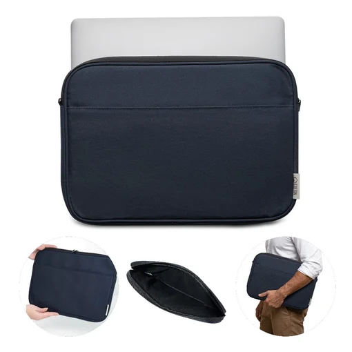 Porta Notebook 15,6" Acolchoado com Bolso Frontal Canvas