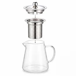 Bule de Vidro c/ Infusor 950ml e 4 Xícaras Borossilicato