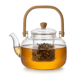 Chaleira Infusora 1L c/ Infusor de Chá Cabo Bambu