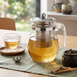 Chaleira Bule de Vidro c/ Infusor Chá em Aço Inox 600ml