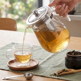 Chaleira Bule de Vidro c/ Infusor Chá em Aço Inox 600ml