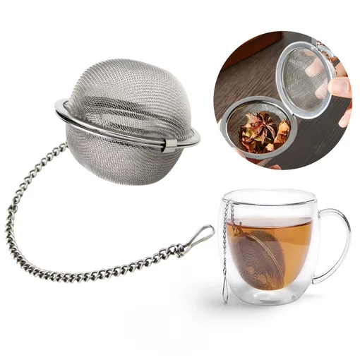 Infusor Filtro de Chá Globo 5cm Aço Inox Peneira