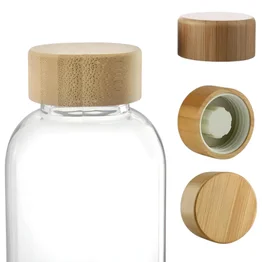 Garrafa de Vidro Borossilicato 550ml Tampa de Bambu