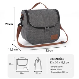 Bolsa Térmica Lancheira Poliéster c/ Alça Cinza