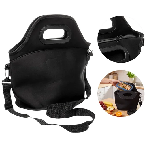 Bolsa Térmica Lancheira Neoprene c/ Alça Preta
