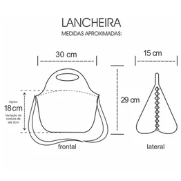 Bolsa Térmica Lancheira Neoprene c/ Alça Preta