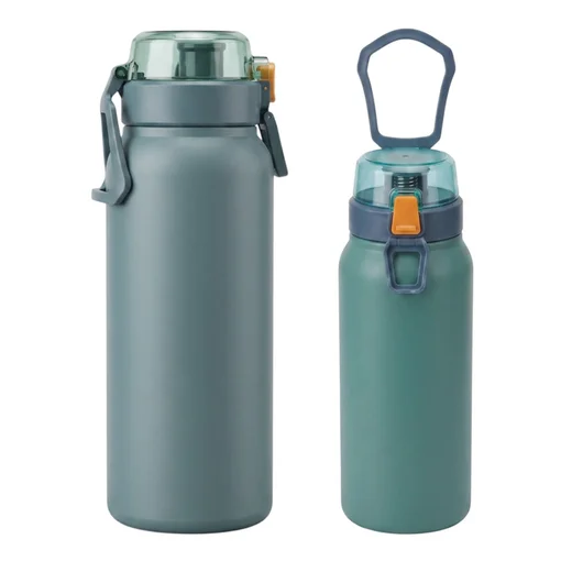 Garrafa Térmica Inox 800ml Tampa c/ Trava Verde
