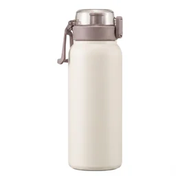 Garrafa Térmica Inox 800ml Tampa c/ Trava Bege