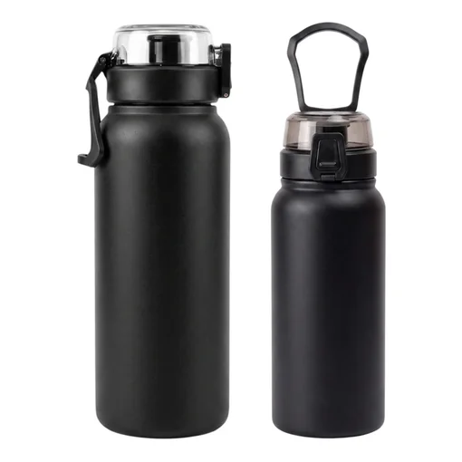 Garrafa Térmica Inox 800ml Tampa c/ Trava Preta