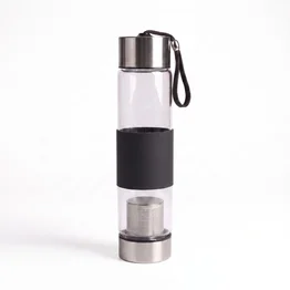 Garrafa de Vidro com Infusor de Chá 450ml Preta