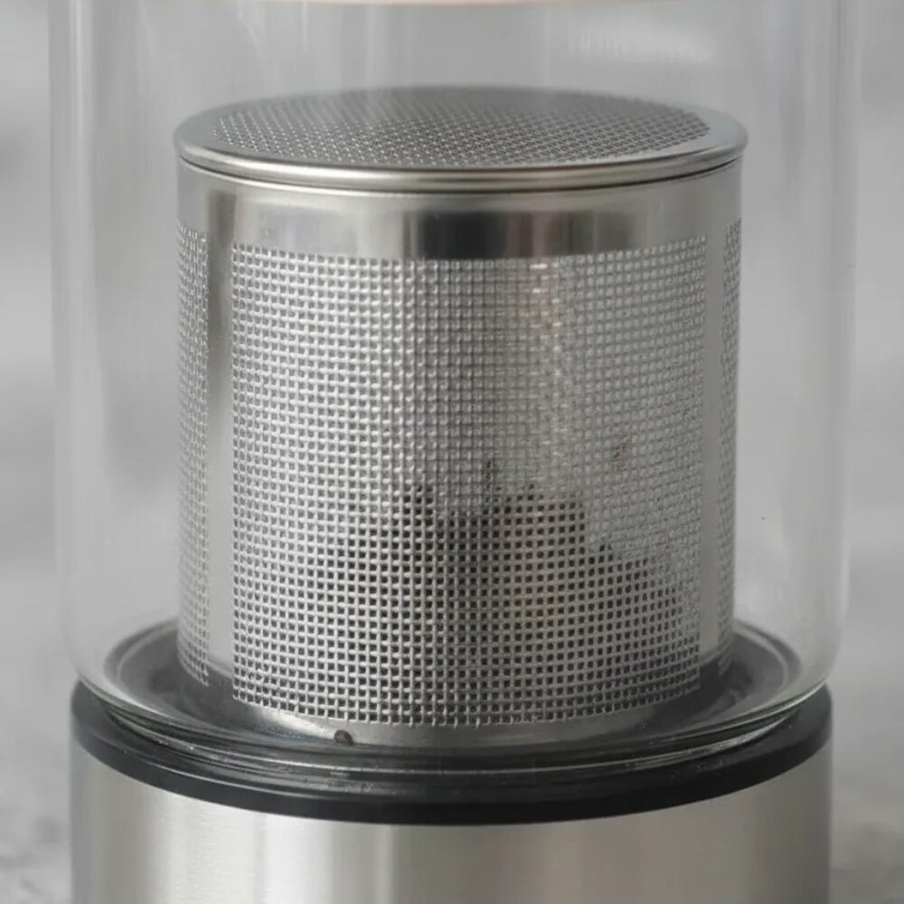 Garrafa de Vidro com Infusor de Chá 450ml Azul