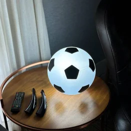 Luminária Bola de Futebol Decorativa Abajur Infantil Quarto