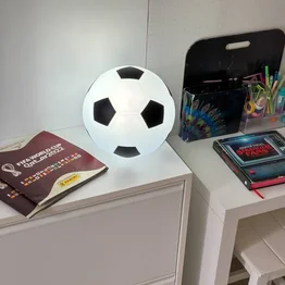 Luminária Bola de Futebol Decorativa Abajur Infantil Quarto