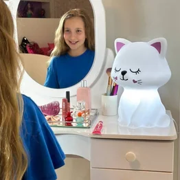 Luminária Gatinha Abajur Decorativo Quarto Infantil
