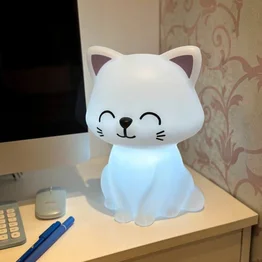 Luminária Gatinho Abajur Decorativo Quarto Infantil